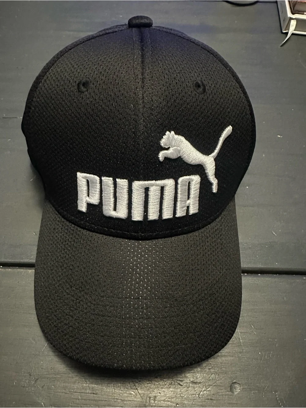 Puma Black Cap with White Embroidered Logo